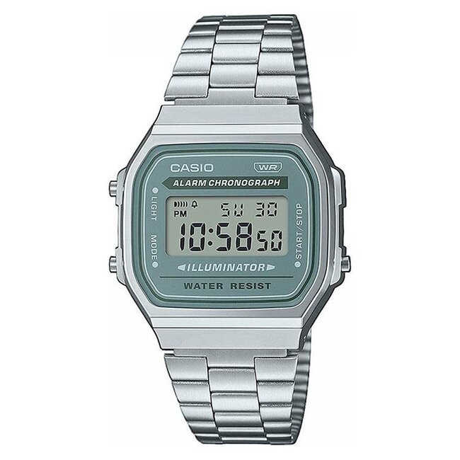 Casio Casio Horloge A168WA-3AYES Vintage Staal Digitaal Mint Groen