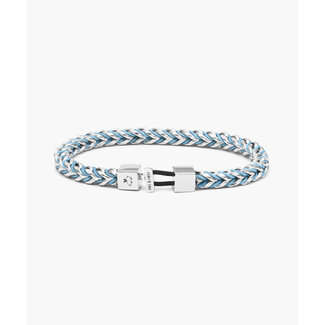 Pig & Hen Pig & Hen Armband P52-1612000-L Cantena Foxtail Staal Summer Blue Maat L 20cm