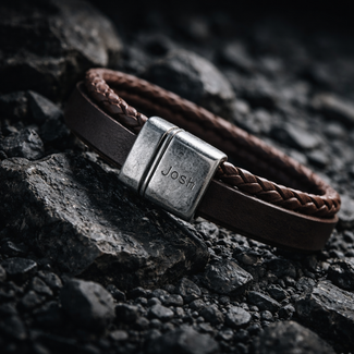 Josh Josh Armband 09110 Leer Donker Bruin 21cm