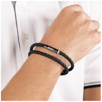 BOSS BOSS Armband HBJ1580796 Ares Summer Nylon Zwart Staal 19cm