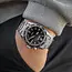 Seiko Seiko Horloge SKA785P1 Kinetec Staal 100m Waterdicht met Zwarte Wijzerplaat 41mm