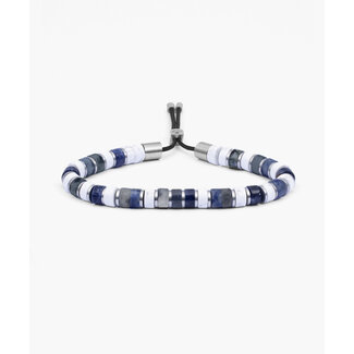 Pig & Hen Pig & Hen Armband P49-160104-L Brontide 6mm Adjustable Aomori Zilver Maat L