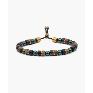 Pig & Hen Pig & Hen Armband P49-388744-L Brontide 6mm Adjustabel Yawata Gold Maat L