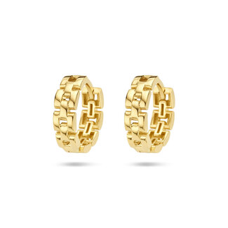 Blinckers Jewellery Huiscollectie BJ Oorbellen 40.27392 14k Geelgouden Klapoorringen Schakelmotief 13mm