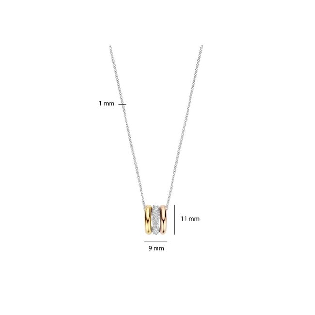 Ti Sento Milano Ti Sento Collier 34128TZ/42 Zilver met Tri-color Plating 38-48cm