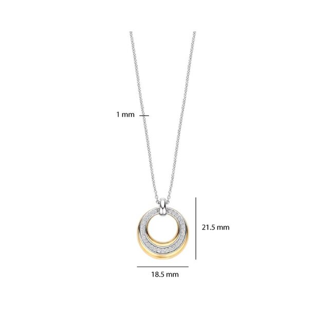 Ti Sento Milano Ti Sento Collier 34119ZY/42 Zilver Bi-color met Zirkonia 38-48cm