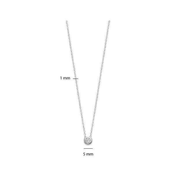 Ti Sento Milano Ti Sento Collier 34124ZI/42 Zilver met Zirkonia Rondzetting 38-48cm
