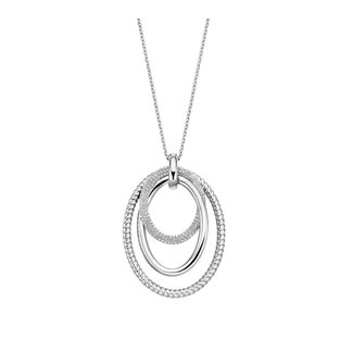Ti Sento Milano Ti Sento Collier 34127ZI/40 Zilver met Drie Ovale Ringen et Zirkonia 40-50cm