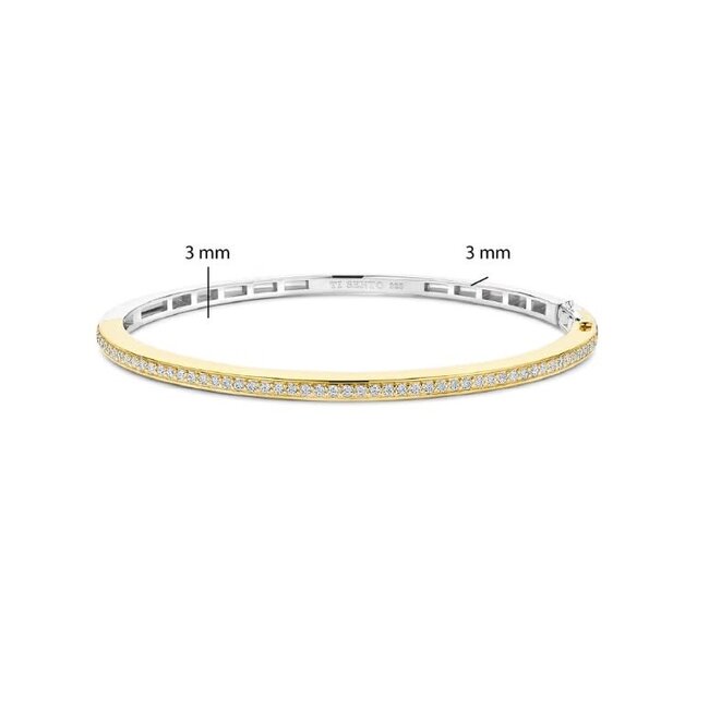 Ti Sento Milano Ti Sento Armband 2889ZY Bangle Zilver met Geelgouden Plating en Zirkonia 60mm
