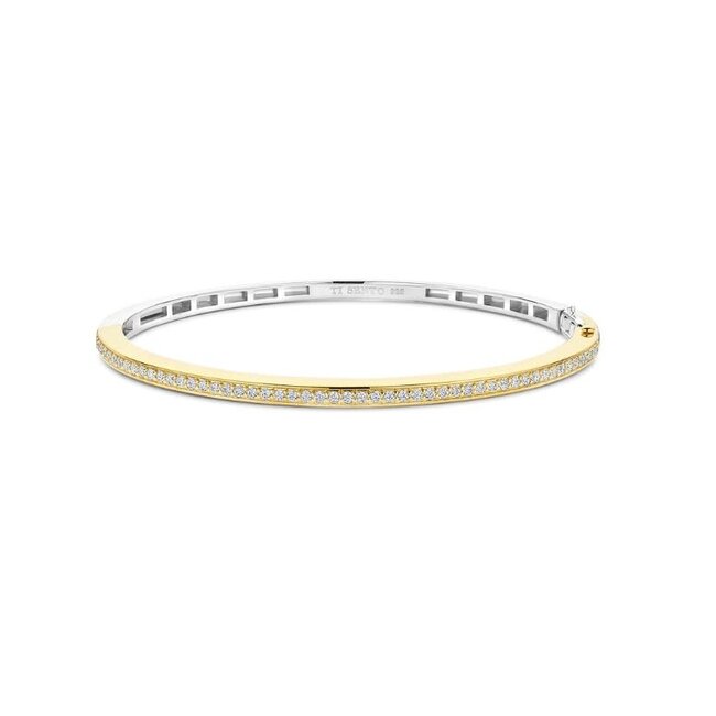Ti Sento Milano Ti Sento Armband 2889ZY Bangle Zilver met Geelgouden Plating en Zirkonia 60mm
