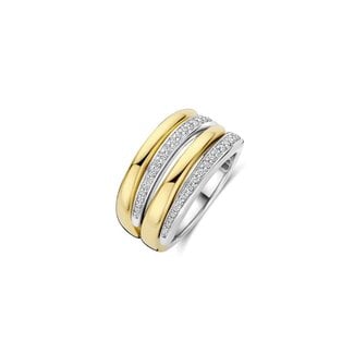 Ti Sento Milano Ti Sento Ring 12409ZY/58 Zilver Bi-color met Zirkonia Maat 58