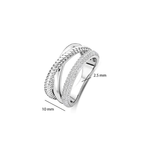 Ti Sento Milano Ti Sento Ring 12422ZI/54 Zilver met Zirkonia Maat 54