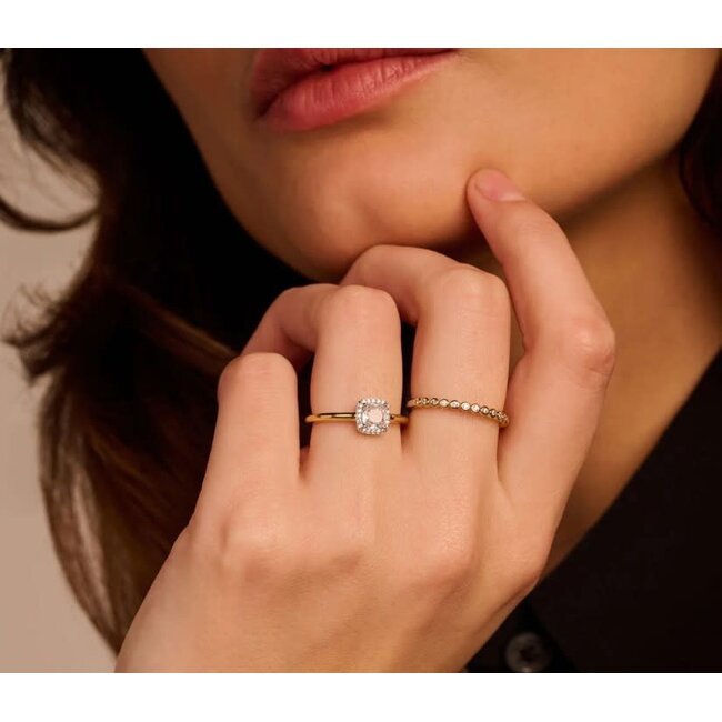 Ti Sento Milano Ti Sento Ring 12388ZY/54 Zilver met Geelgouden Plating en Zirkonia Maat 54