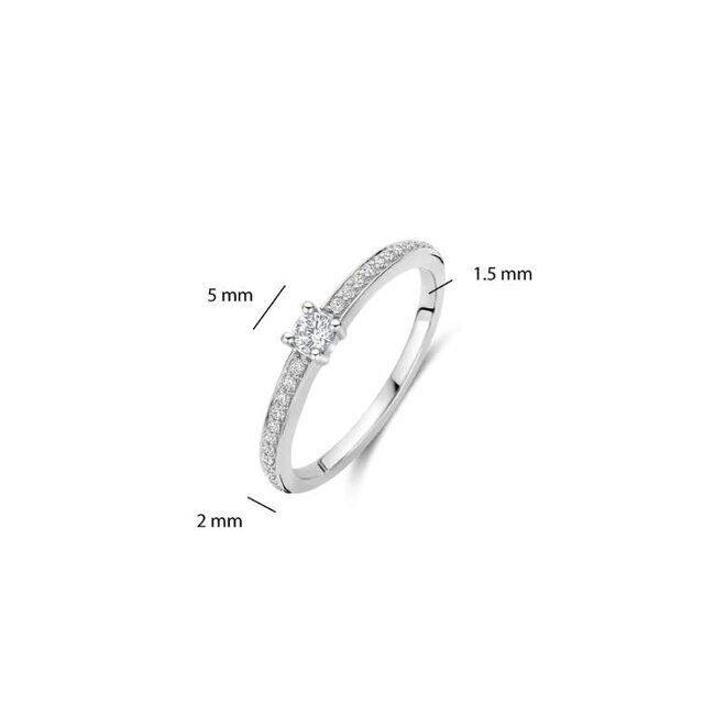 Ti Sento Milano Ti Sento Ring 12400ZI/56 Zilver met Zirkonia Maat 56