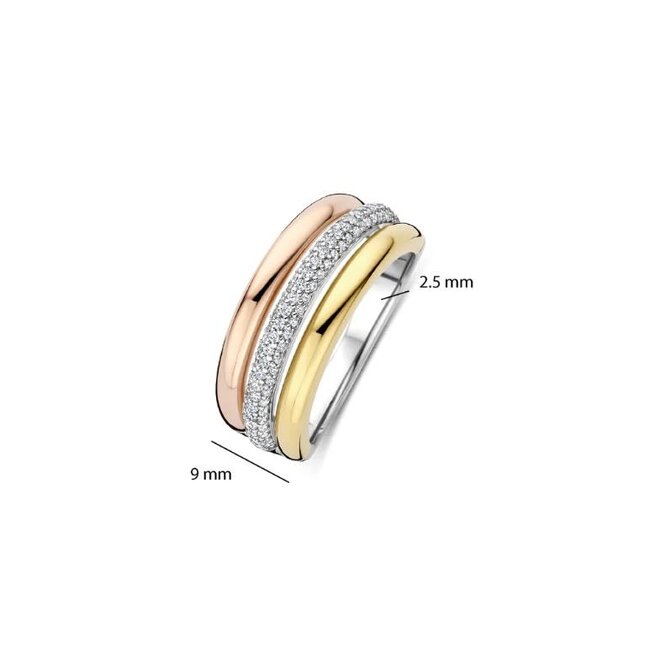 Ti Sento Milano Ti Sento Ring 12427TZ/54 Zilver met Tri-color en Zirkonia Maat 54