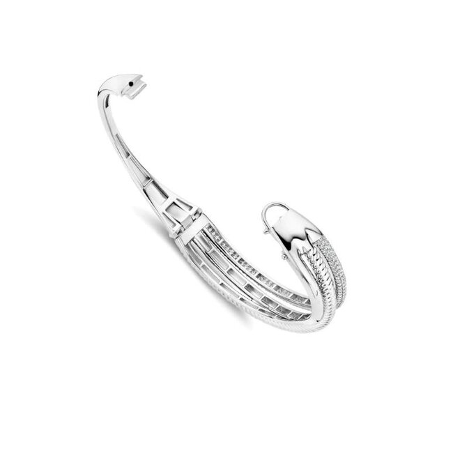 Ti Sento Milano Ti Sento Armband 23094ZI Zilver met Drie Banen en Zirkonia Maat 60