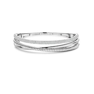 Ti Sento Milano Ti Sento Armband 23094ZI Zilver met Drie Banen en Zirkonia Maat 60