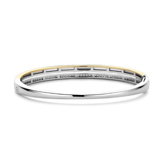 Ti Sento Milano Ti Sento Armband 23086ZY Zilver met Geelgouden Plating met Zirkonia Bangle 60mm