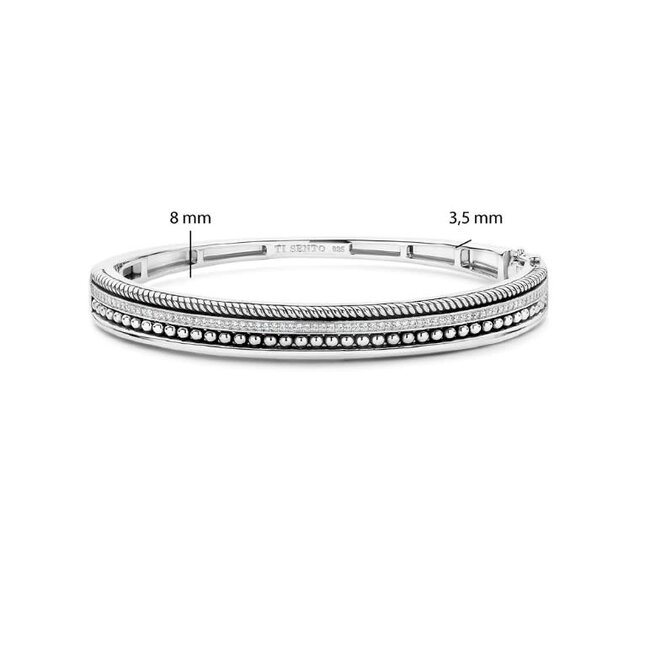 Ti Sento Milano Ti Sento Armband 23093ZI Zilver met Zirkonia 60mm