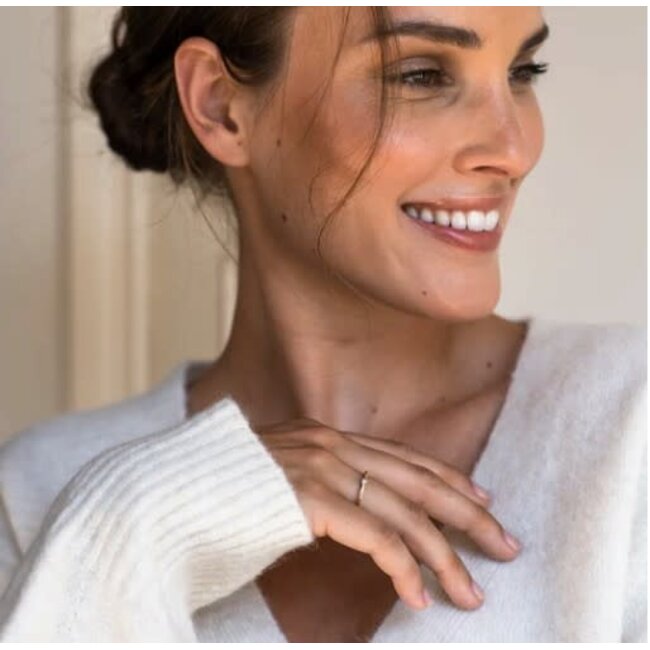 Ti Sento Milano Ti Sento Ring 12210ZY/52 Solitaire Zilver met Geelgouden Plating en Zirkonia Maat 52