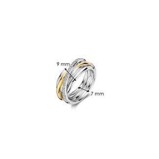 Ti Sento Milano Ti Sento Ring 12318ZY/56 Zilver Bi-color met Zirkonia's Maat 56