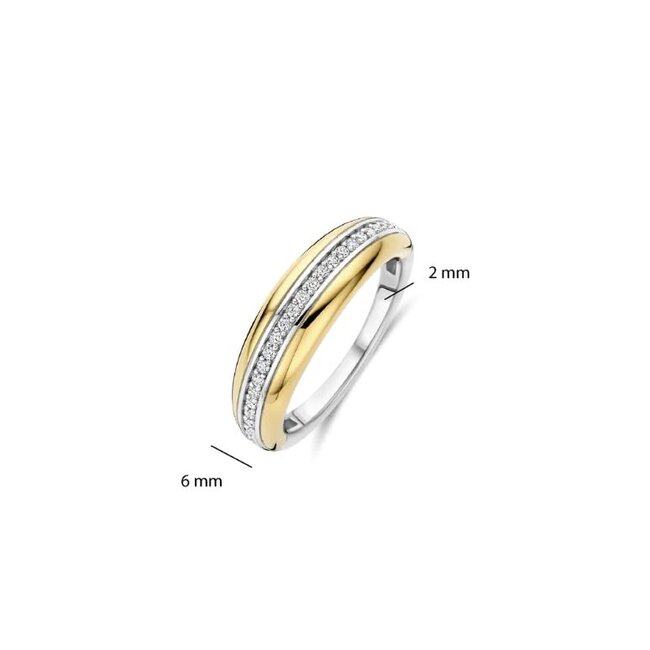 Ti Sento Milano Ti Sento Ring 12406ZY/56 Zilver met Geelgouden Plating Maat 56