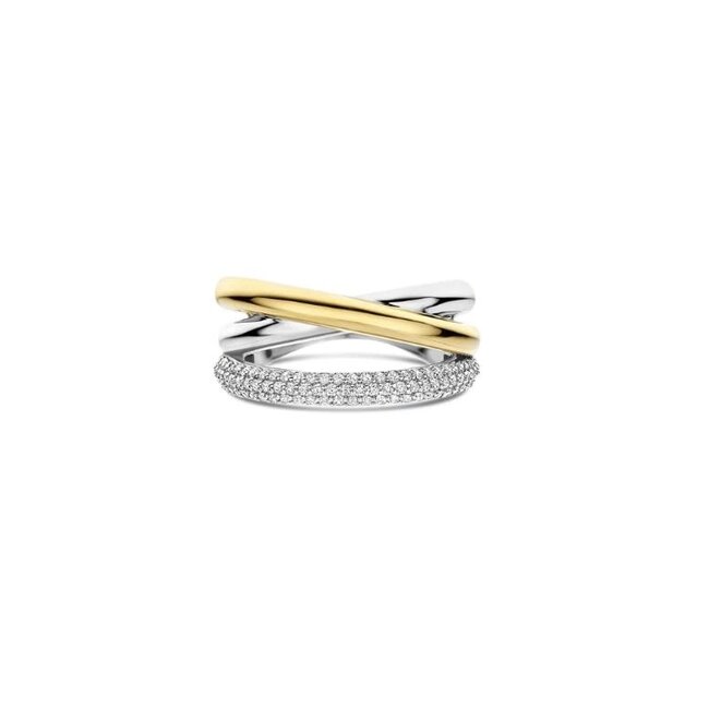 Ti Sento Milano Ti Sento Ring 12422ZY/56 Zilver Bi-color met Zirkonia Maat 56