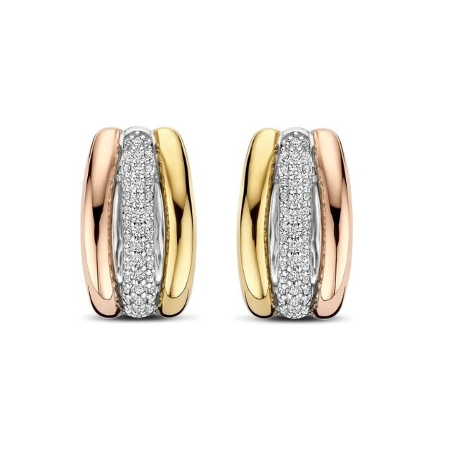 Ti Sento Milano Ti Sento Oorbellen 78072TZ Zilver Tri-color 15.5mm