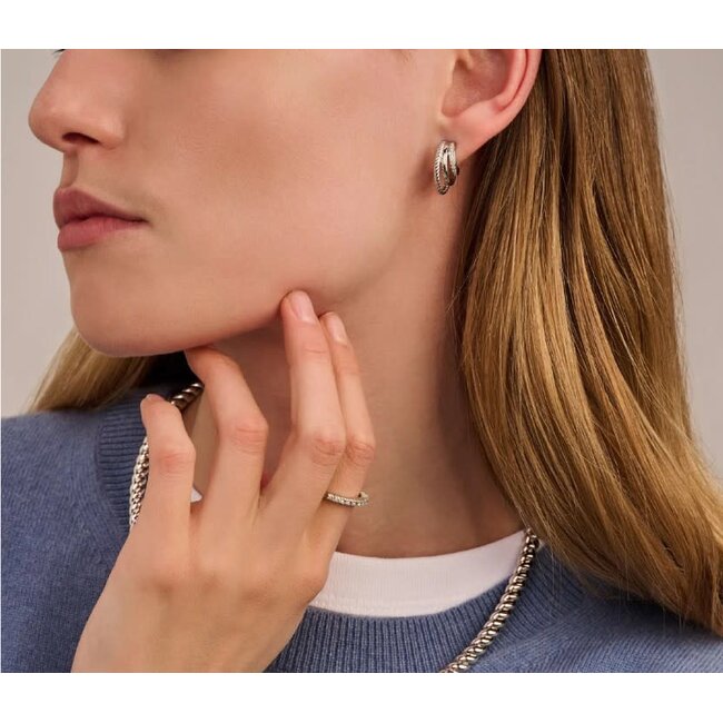 Ti Sento Milano Ti Sento Oorbellen 78068ZI Zilver met Zirkonia 17.5mm