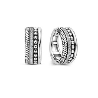 Ti Sento Milano Ti Sento Oorbellen 78059ZI Zilver met Zirkonia 8,5mm x 19mm