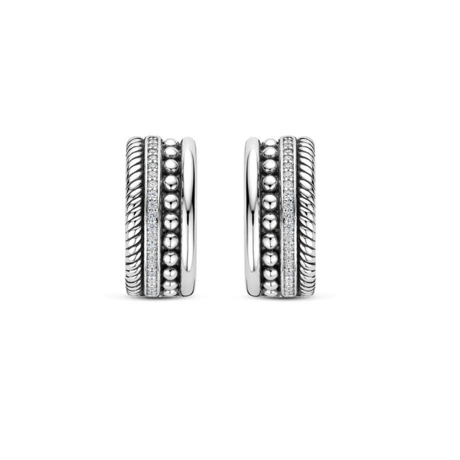 Ti Sento Milano Ti Sento Oorbellen 78059ZI Zilver met Zirkonia 8,5mm x 19mm