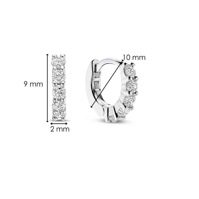Ti Sento Milano Ti Sento Oorbellen 7955ZI Zilver met Zirkonia 9mm x 2mm