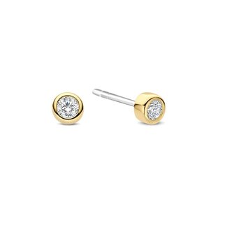 Ti Sento Milano Ti Sento Oorbellen 78057ZY Zilver met Geelgouden Plating 4mm