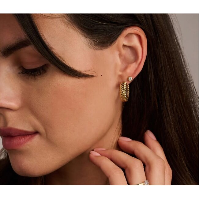 Ti Sento Milano Ti Sento Oorbellen 78057ZY Zilver met Geelgouden Plating 4mm