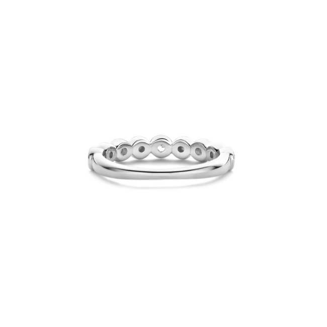 Ti Sento Milano Ti Sento Ring 12365ZI/54 Zilver met Bolletjes en Zirkonia Maat 54