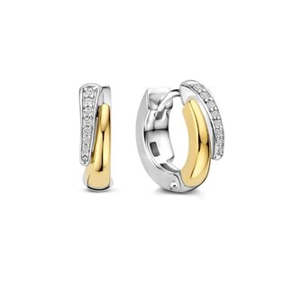 Ti Sento Milano Ti Sento Oorbellen 78052ZY Zilver Bi-color met Zirkonia 4mm x 14mm