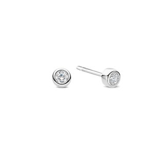 Ti Sento Milano Ti Sento Oorbellen 78057ZI Zilver met Zirkonia 4mm