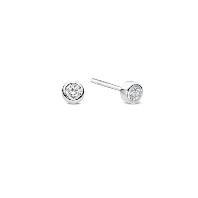 Ti Sento Milano Ti Sento Oorbellen 78057ZI Zilver met Zirkonia 4mm