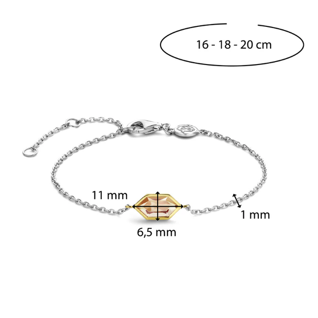 Ti Sento Milano Ti Sento Armband 23029NU Zilver Bi-color en Roze Zirkonia16-20cm