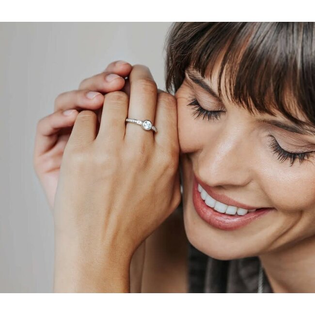 Ti Sento Milano Ti Sento Ring 12390ZI/56 Zilver Pave met Briljant Geslepen Stenen Maat 56