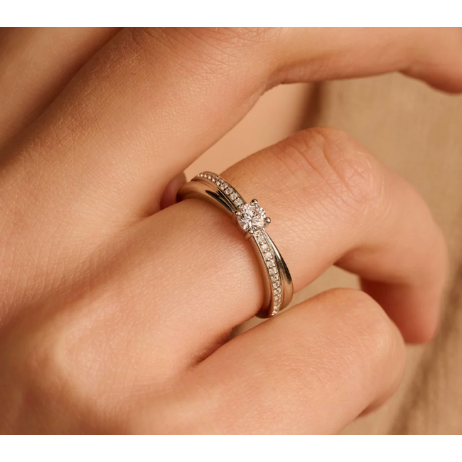 Ti Sento Milano Ti Sento Ring 12374ZI/54 Zilver met Zirkonia Maat 54