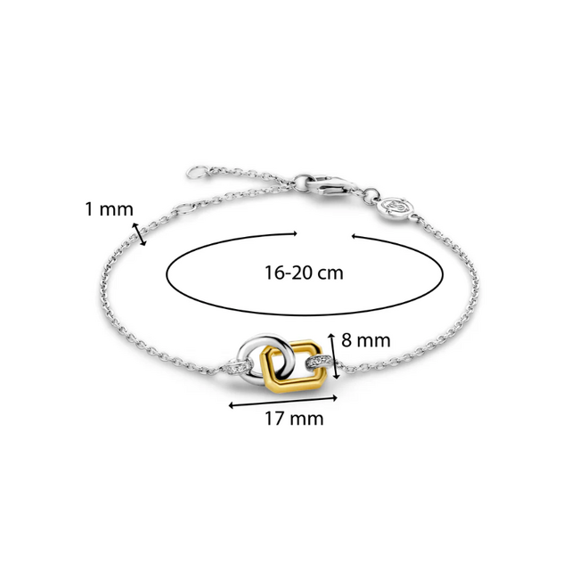 Ti Sento Milano Ti Sento Armband 23019ZY Zilver Bi-color met 2x Schakel 16.5 - 18cm