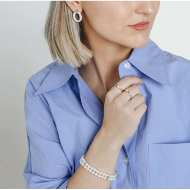 Ti Sento Milano Ti Sento Armband 23077YP Zilver 14k Gold Plated Parels 12 mm x 6 mm