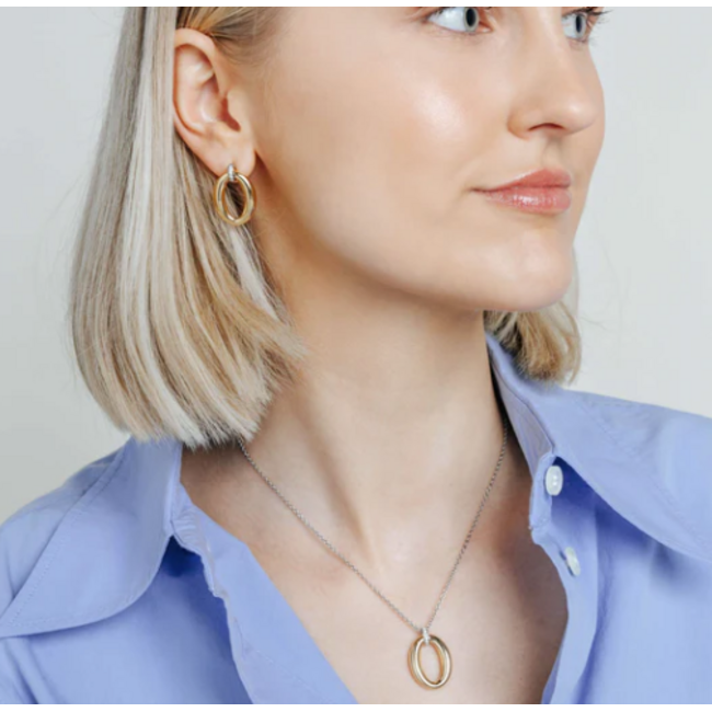 Ti Sento Milano Ti Sento Collier 34091ZY/42 Zilver met Gold Plated Hanger 42 cm