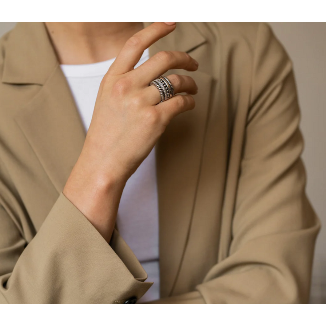 Ti Sento Milano Ti Sento Ring 1835ZI/56 Zilver Gerhodineerd met Zirkonia en verschillende Motiefjes Maat 56