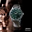 Seiko Seiko Horloge SRPD371J1 Presage Automaat 50m Waterdicht met Groene Wijzerplaat en Bruin Leren Horlogeband 40mm