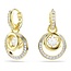 Swarovski Swarovki Oorbellen 5738249 Hyperbola met Geelgouden Platingen Swarvski Kristallen