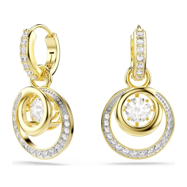 Swarovski Swarovki Oorbellen 5738249 Hyperbola met Geelgouden Platingen Swarvski Kristallen