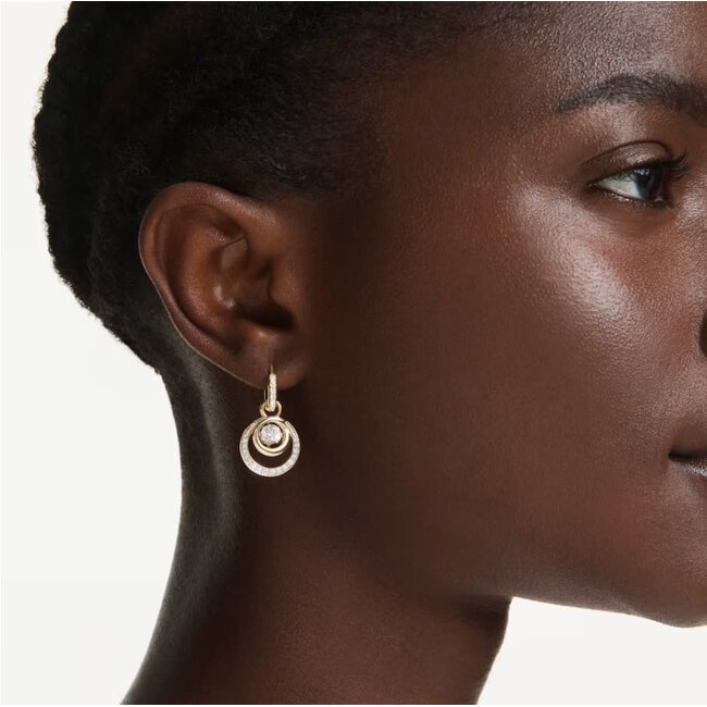 Swarovski Swarovki Oorbellen 5738249 Hyperbola met Geelgouden Platingen Swarvski Kristallen