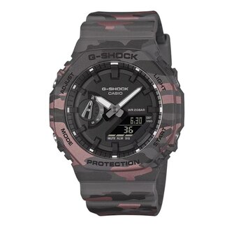 Casio G-Shock Casio G Shock Horloge GA-2100CM-8AER Analoog Digitaal Camouflage Grijs Bruin 44mm
